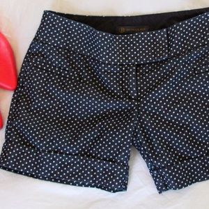 Cute denim look polka dot shorts with cuff